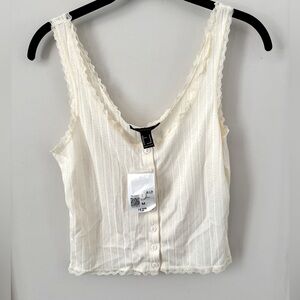 NWT Forever 21 Lace Button Tank